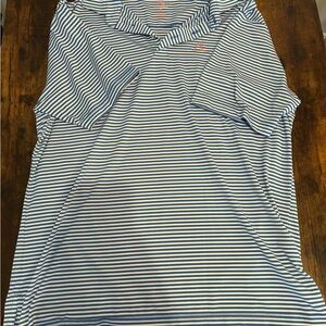 Rhoback Blue and White Striped Polo